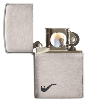 Brushed Chrome Pipe Zippo