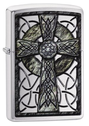 Celtic Cross Brushed Chrome