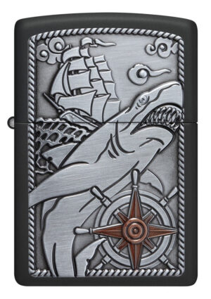 Ship Shark Emblem Design