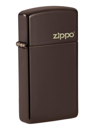 Slim Brown Zippo Logo